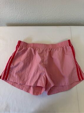 Amazon Women's Pink Shorts with Red Side Stripes